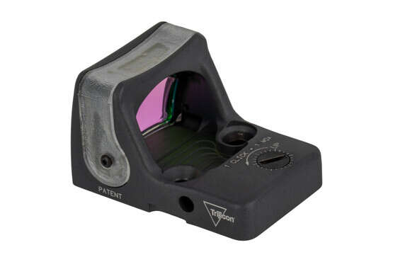 Trijicon sniper grey 7 MOA adjustable amber RMR Type 2 reflex sight features repeatable 1 MOA click adjustments